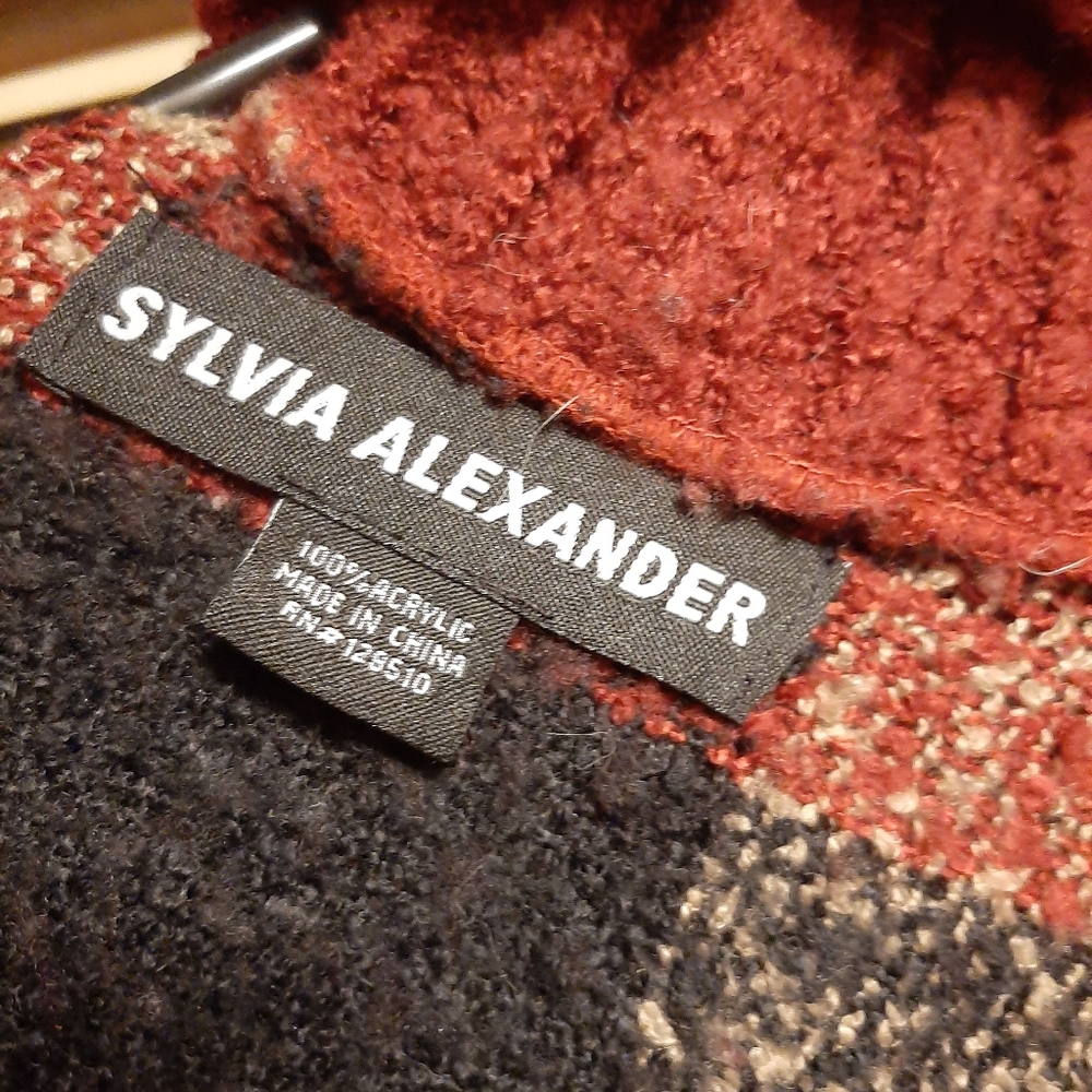 Sylvia Alexander Plaid Poncho